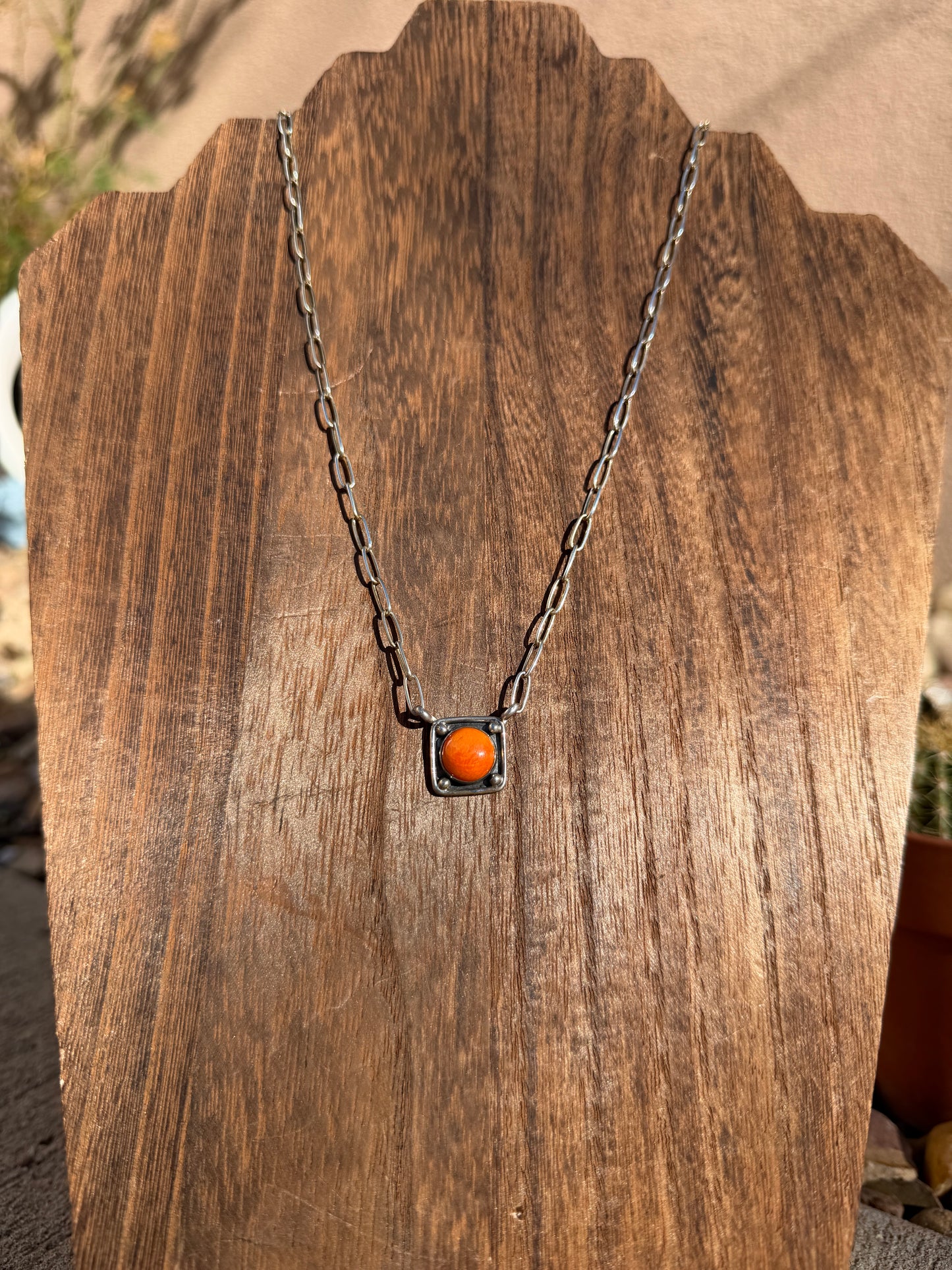 Orange spiny necklace