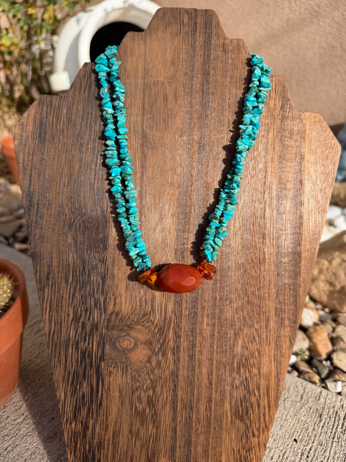 Turquoise & Carnelian 17"