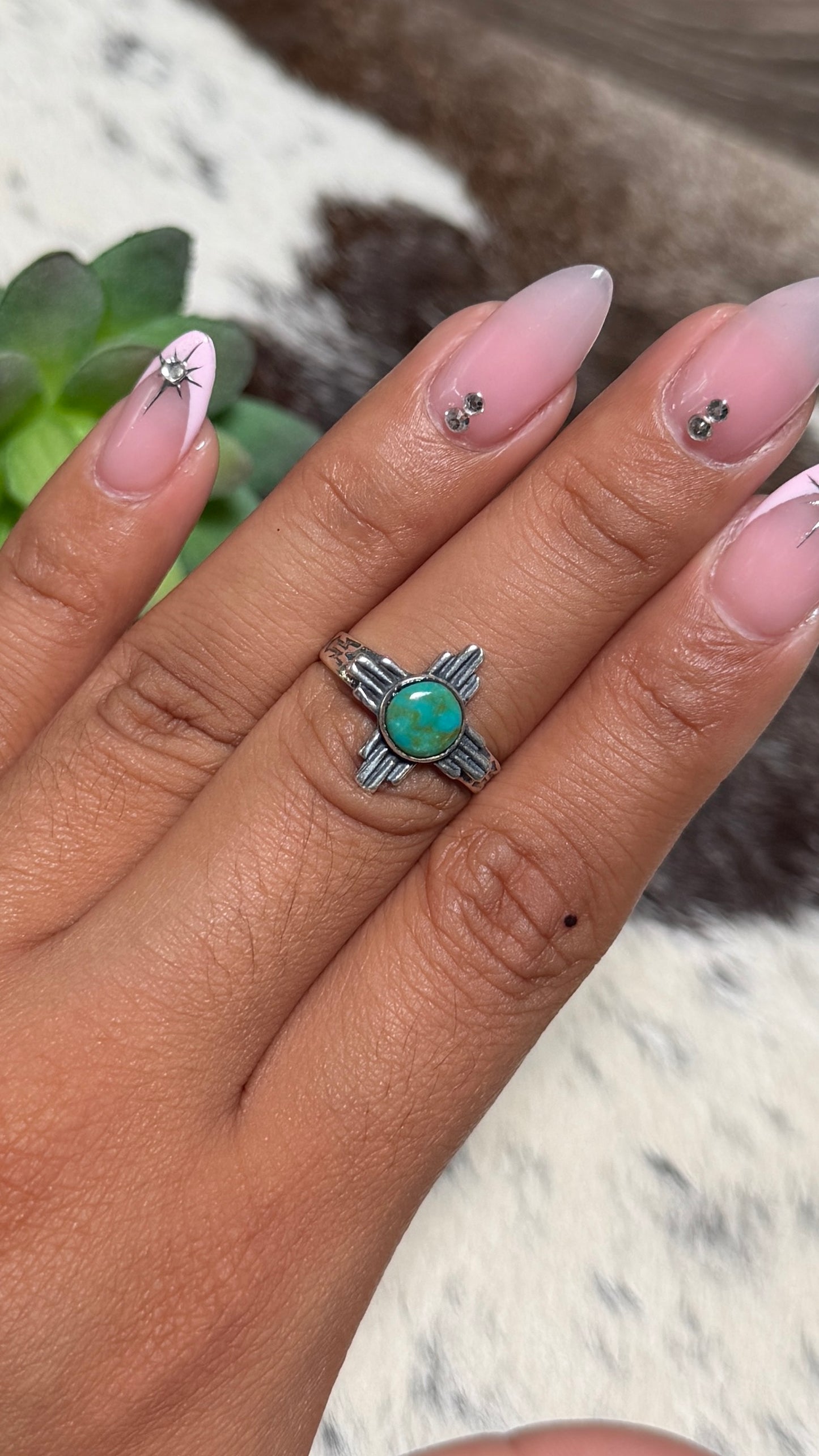 Turquoise Zia Ring Size 7