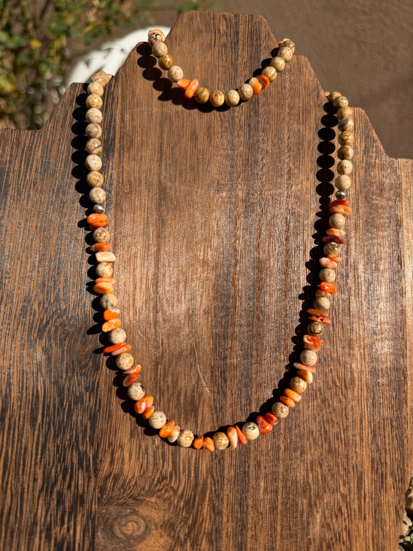 Grandma Cactus Jasper & Orange set 17.5"