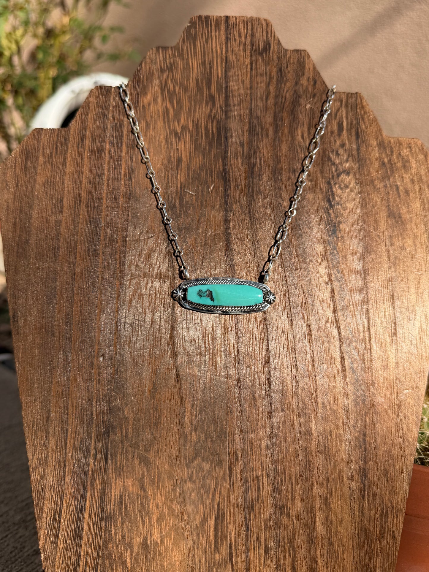 Running Bear TQ bar necklace