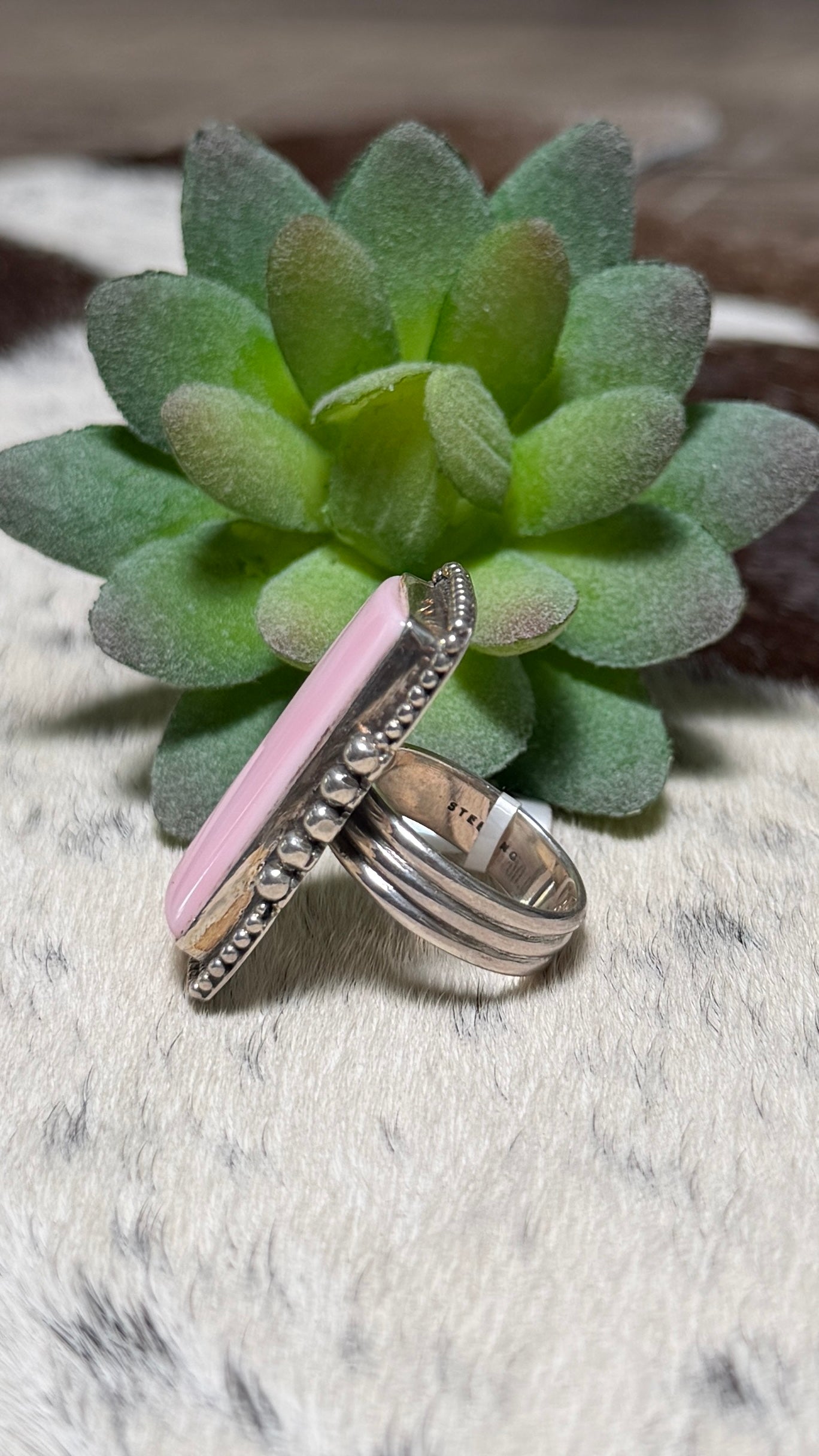 Pink Conch Ring, Size 7