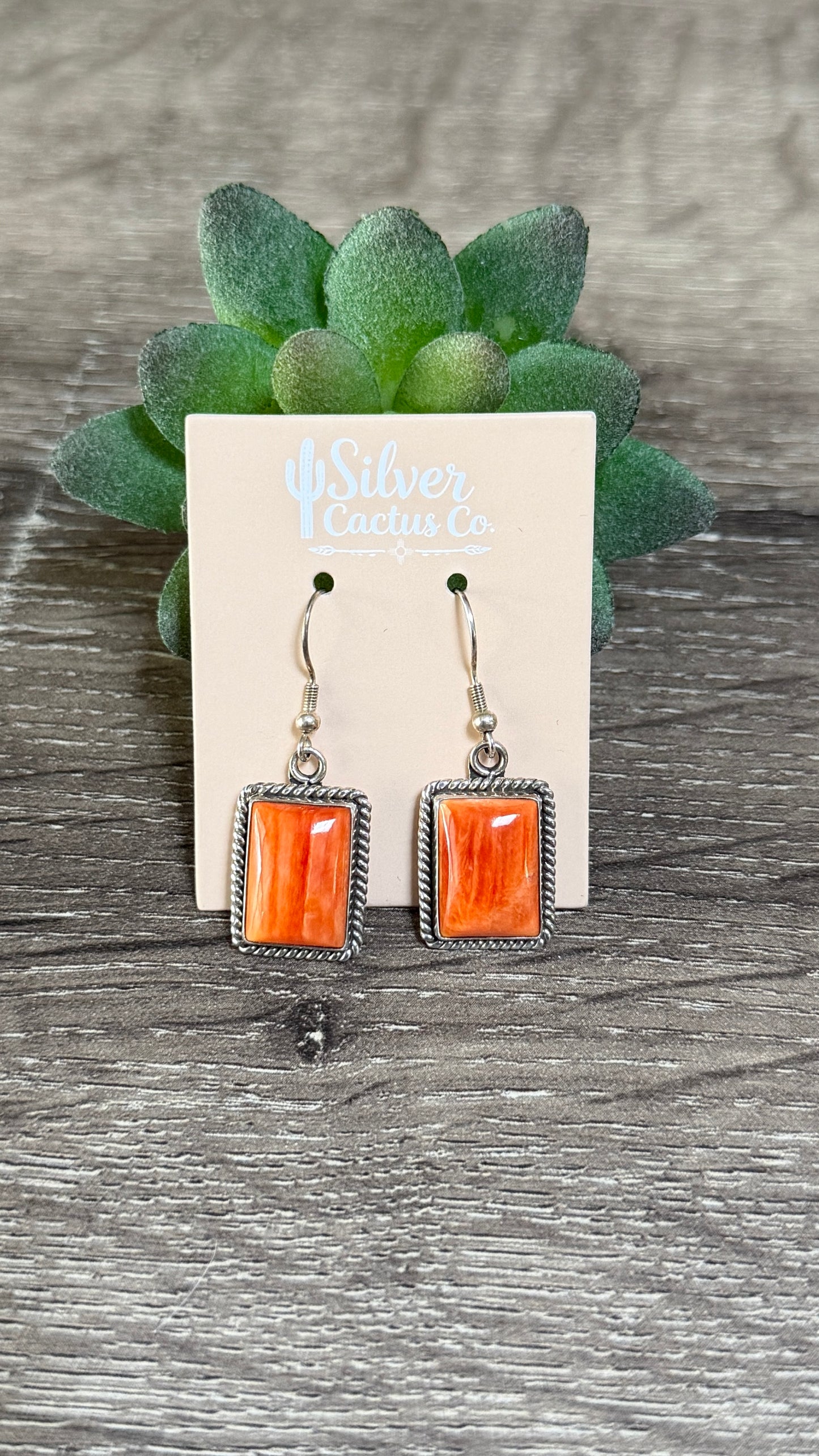 Orange spiny square dangles