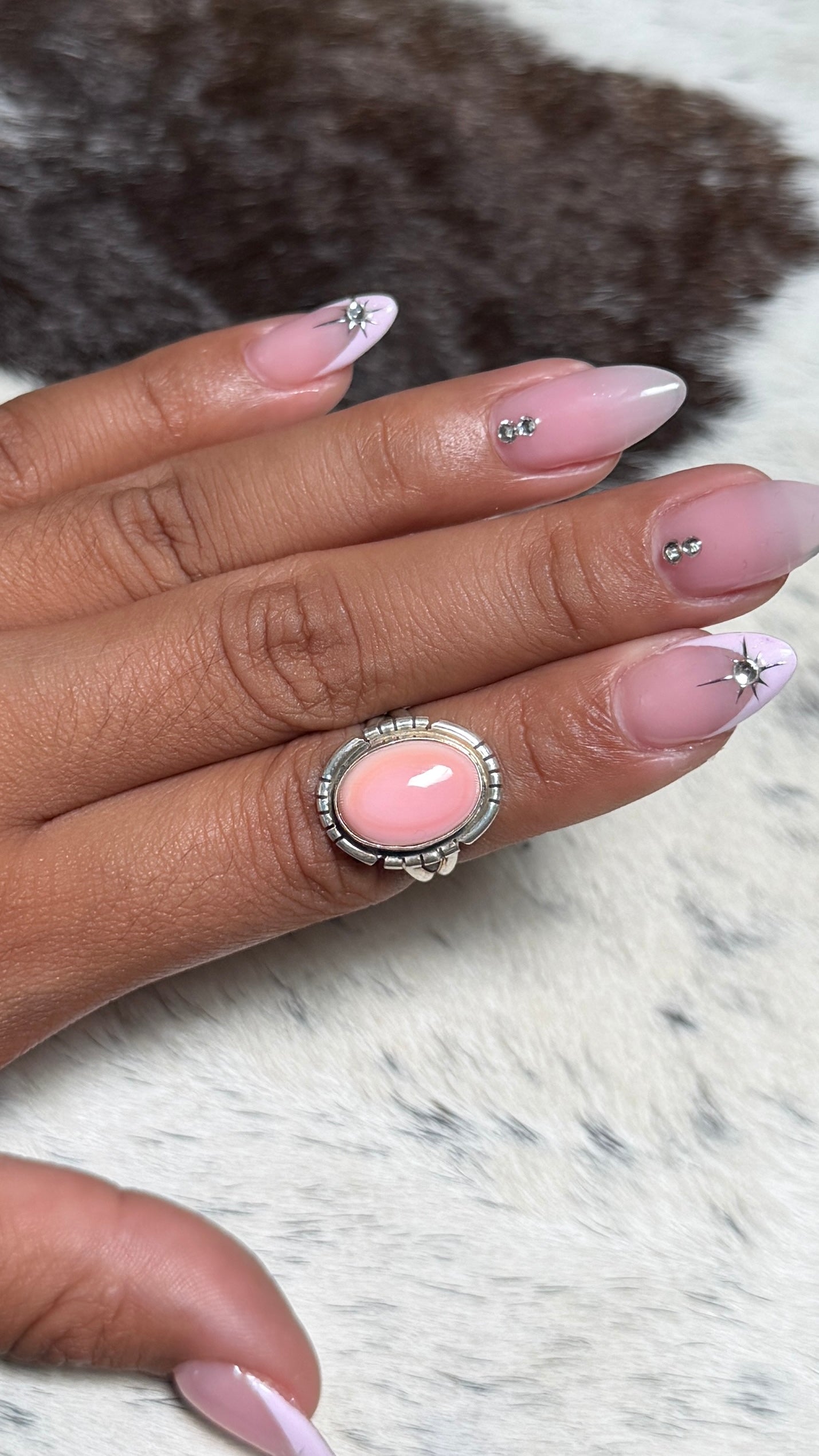 Peggy Skeets Pink conch ring size 5.5