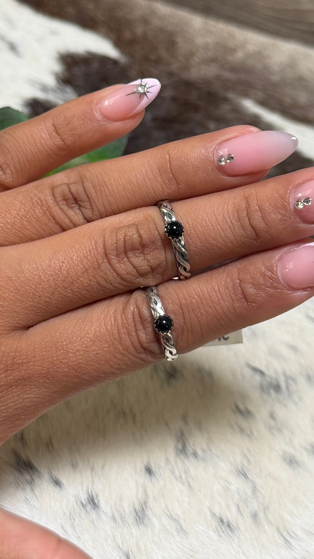 Kenny Lonjose Black Onyx stacker rings size 6.5