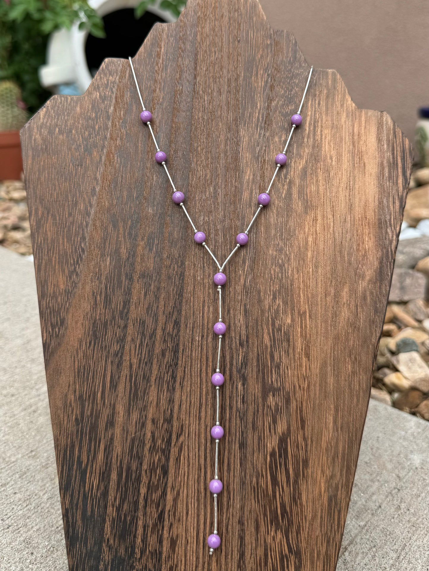 Phosphosiderite bead lariat
