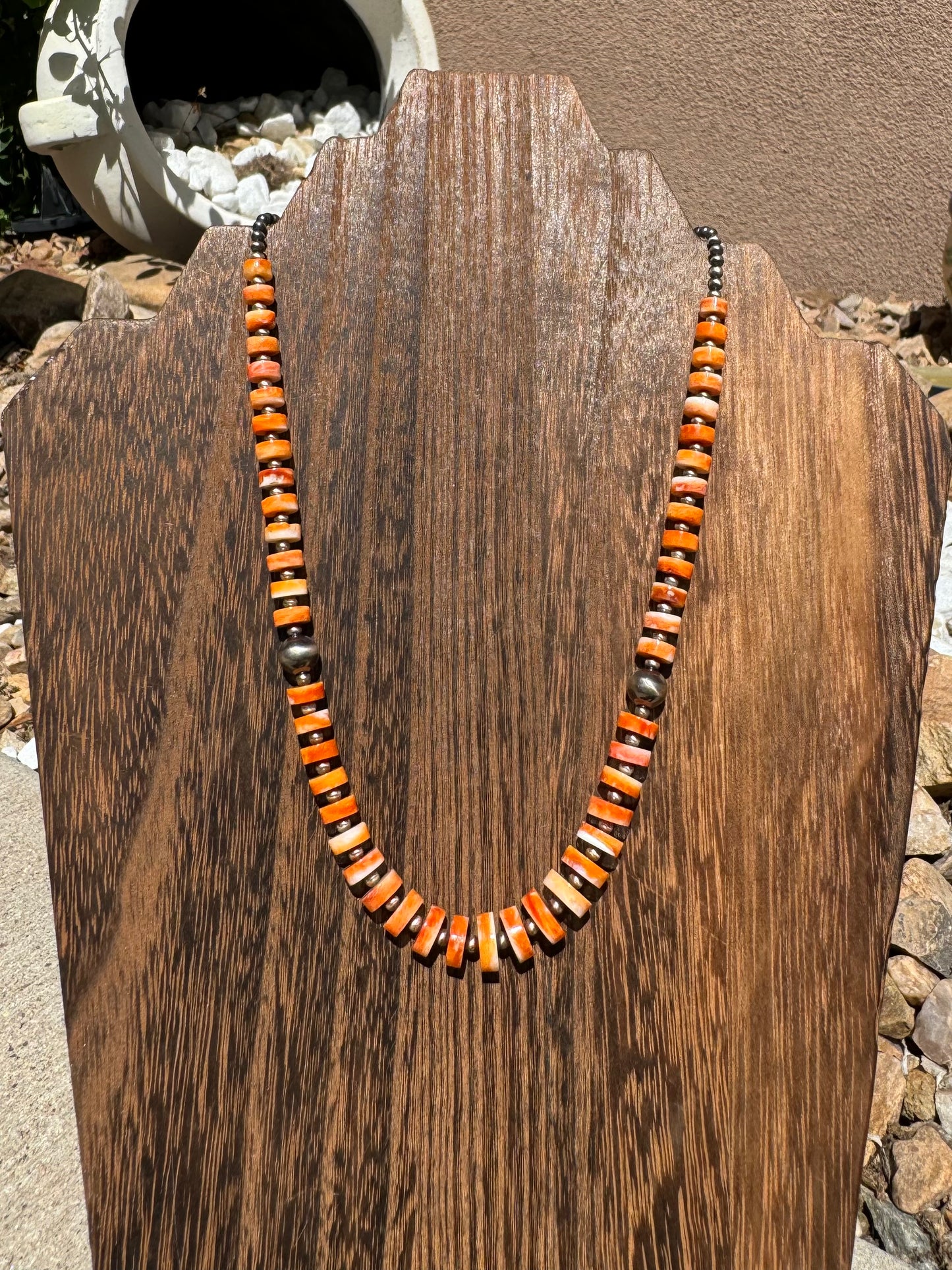 Graduated Orange spiny necklace