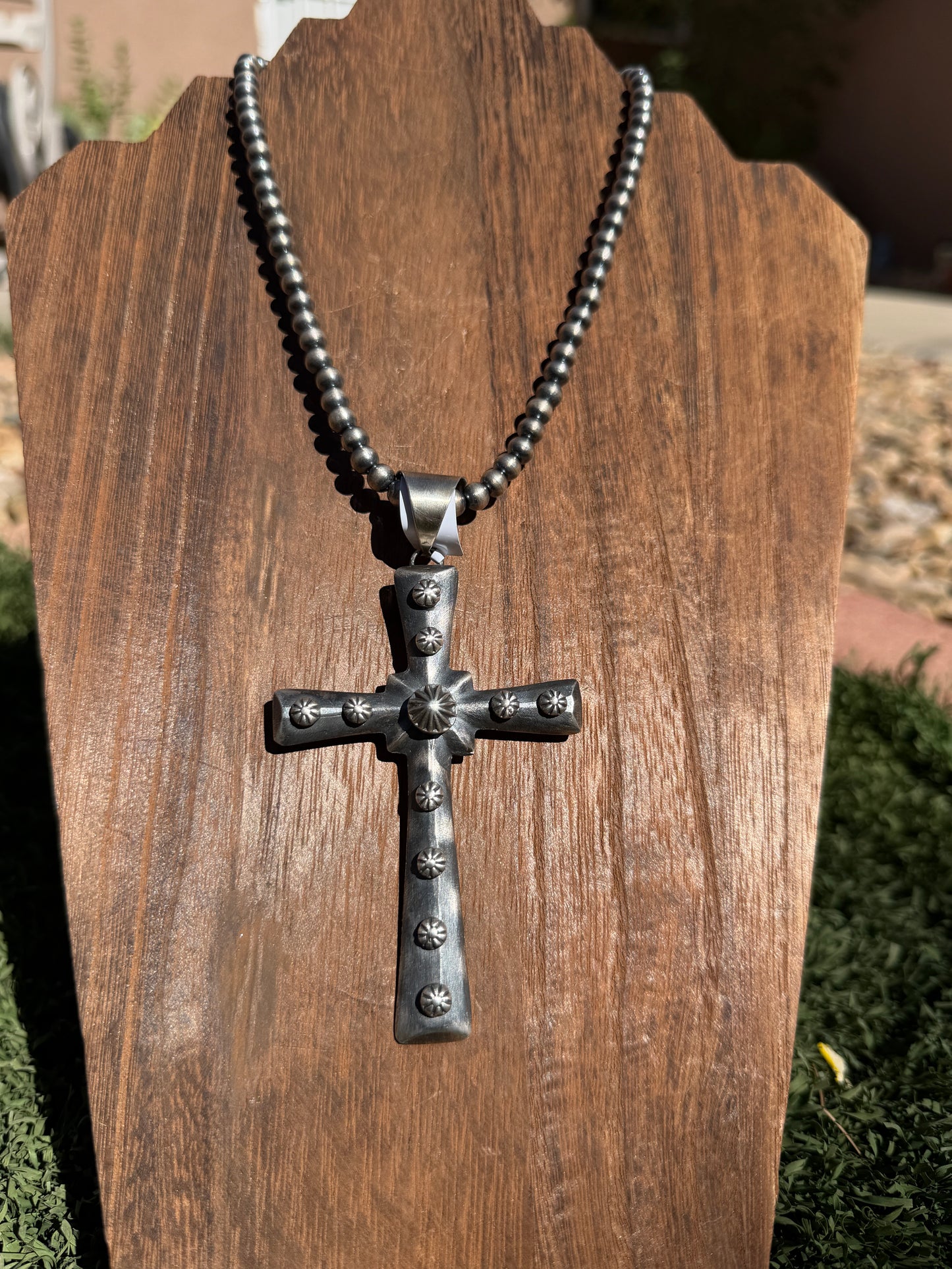 Chimney Butte Silver cross pendant