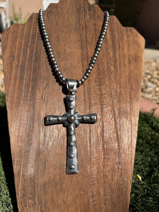 Chimney Butte Silver cross pendant