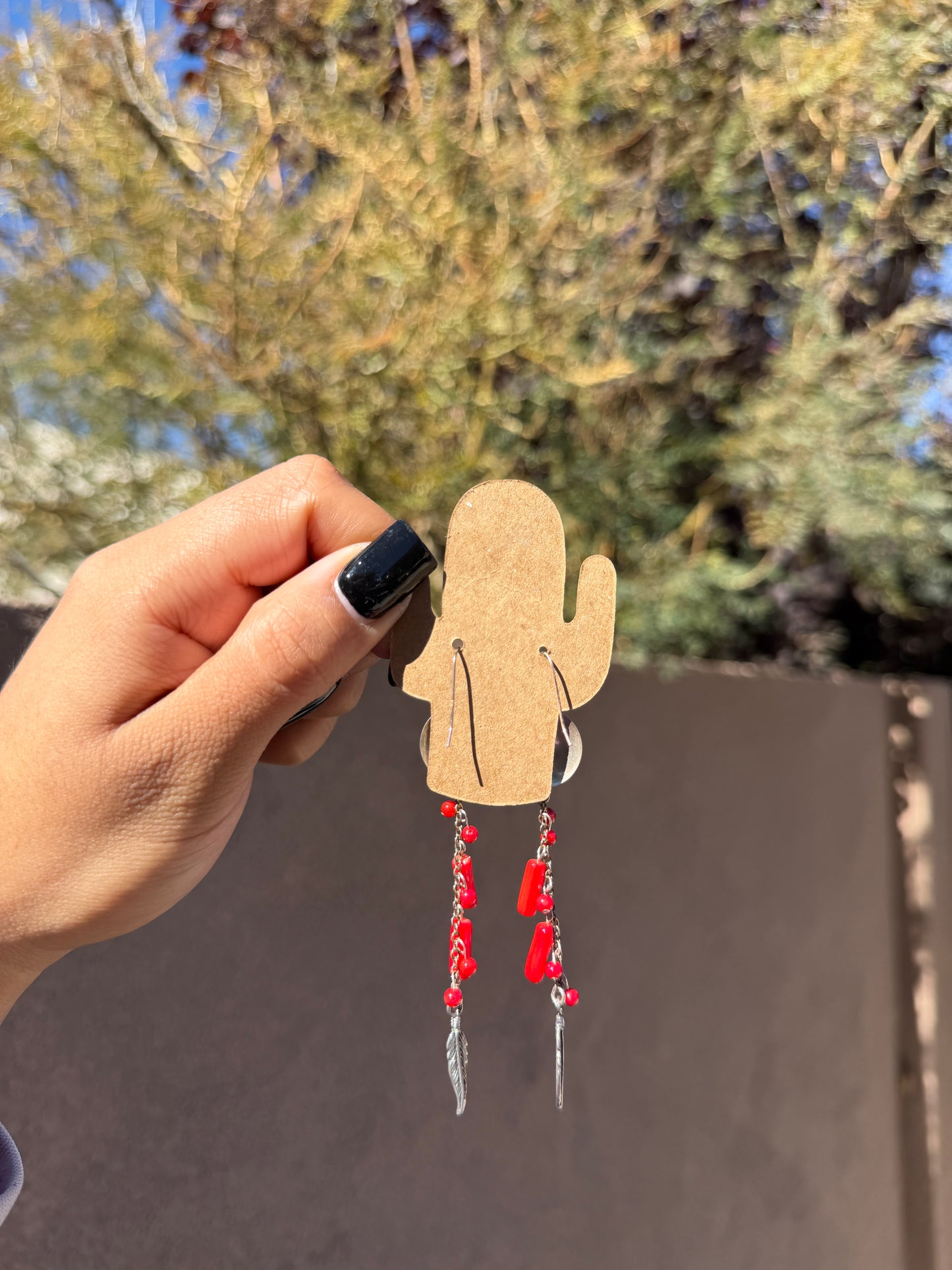 Concho & coral dangles