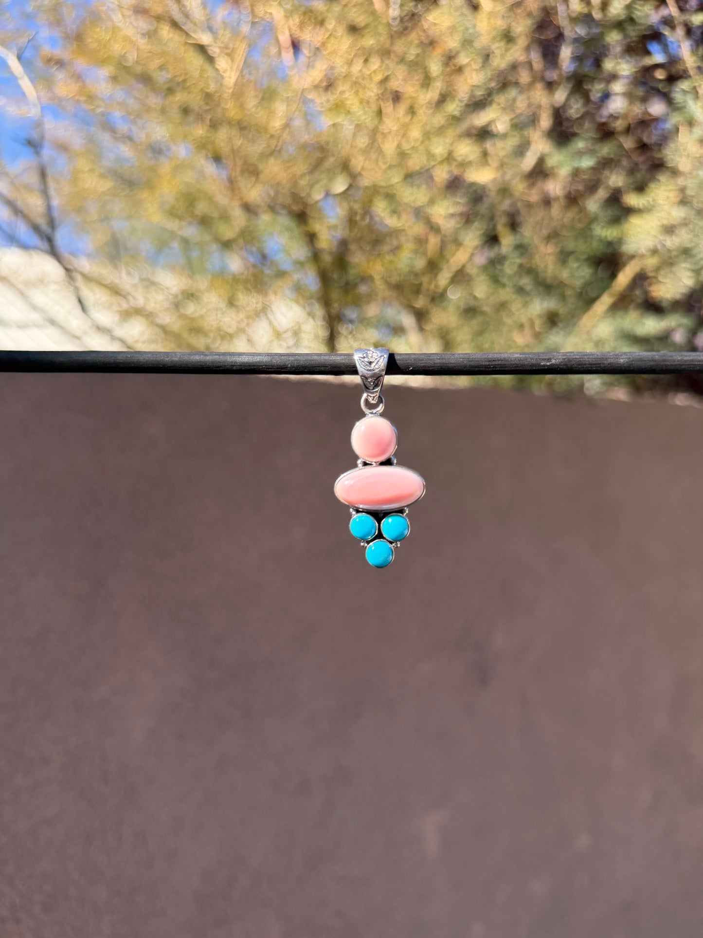 Sleeping Beauty & Pink conch pendant