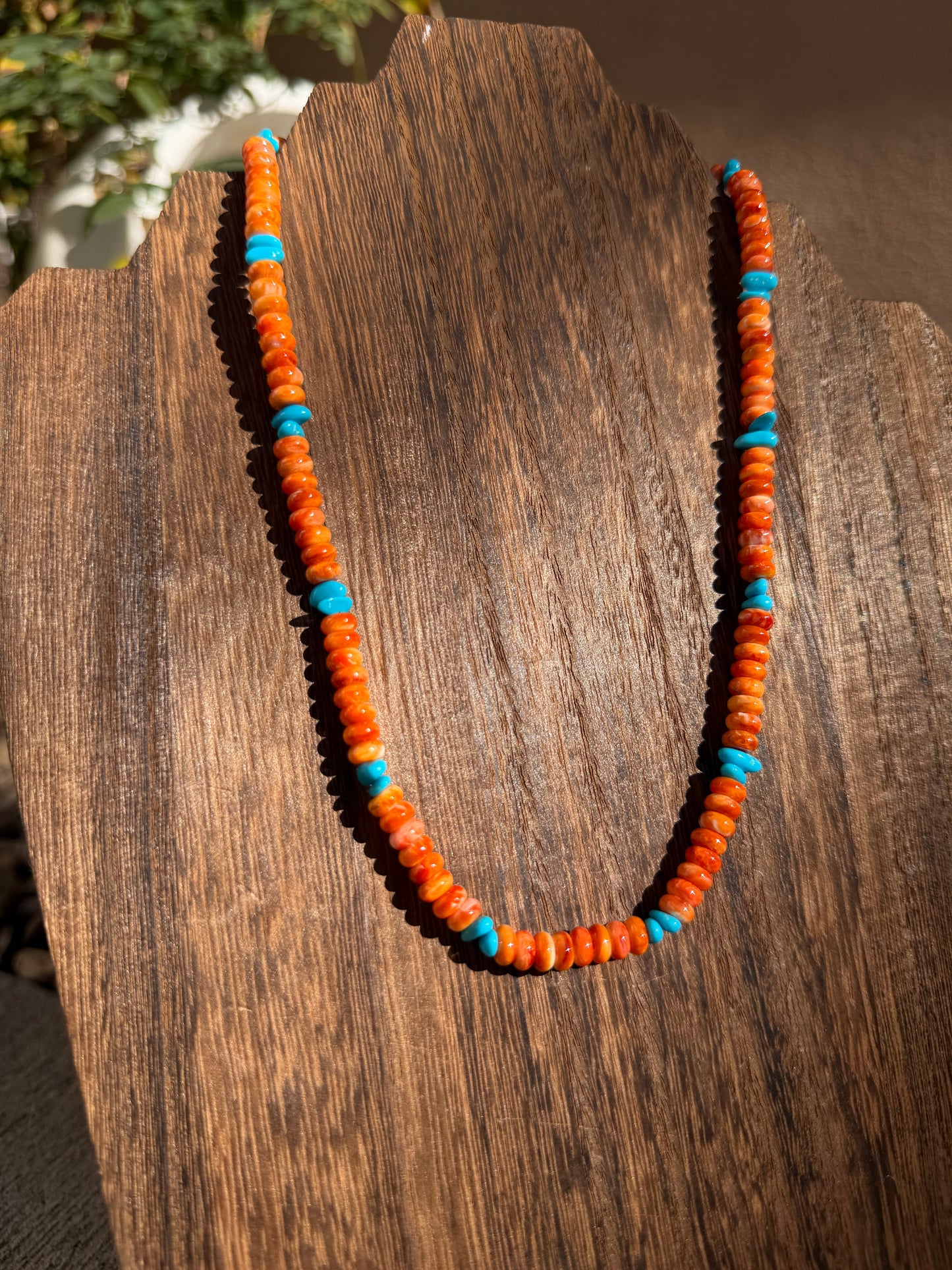 Orange spiny & Sleeping beauty necklace