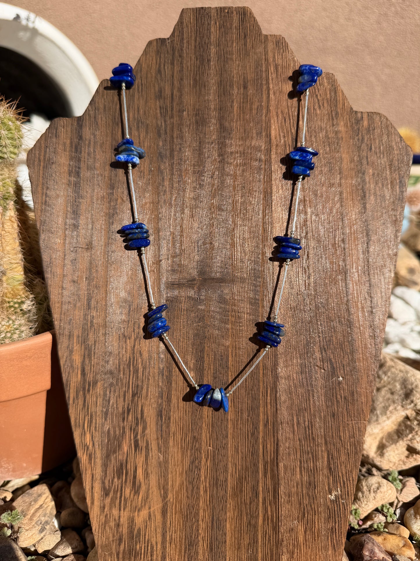 Liquid silver & lapis