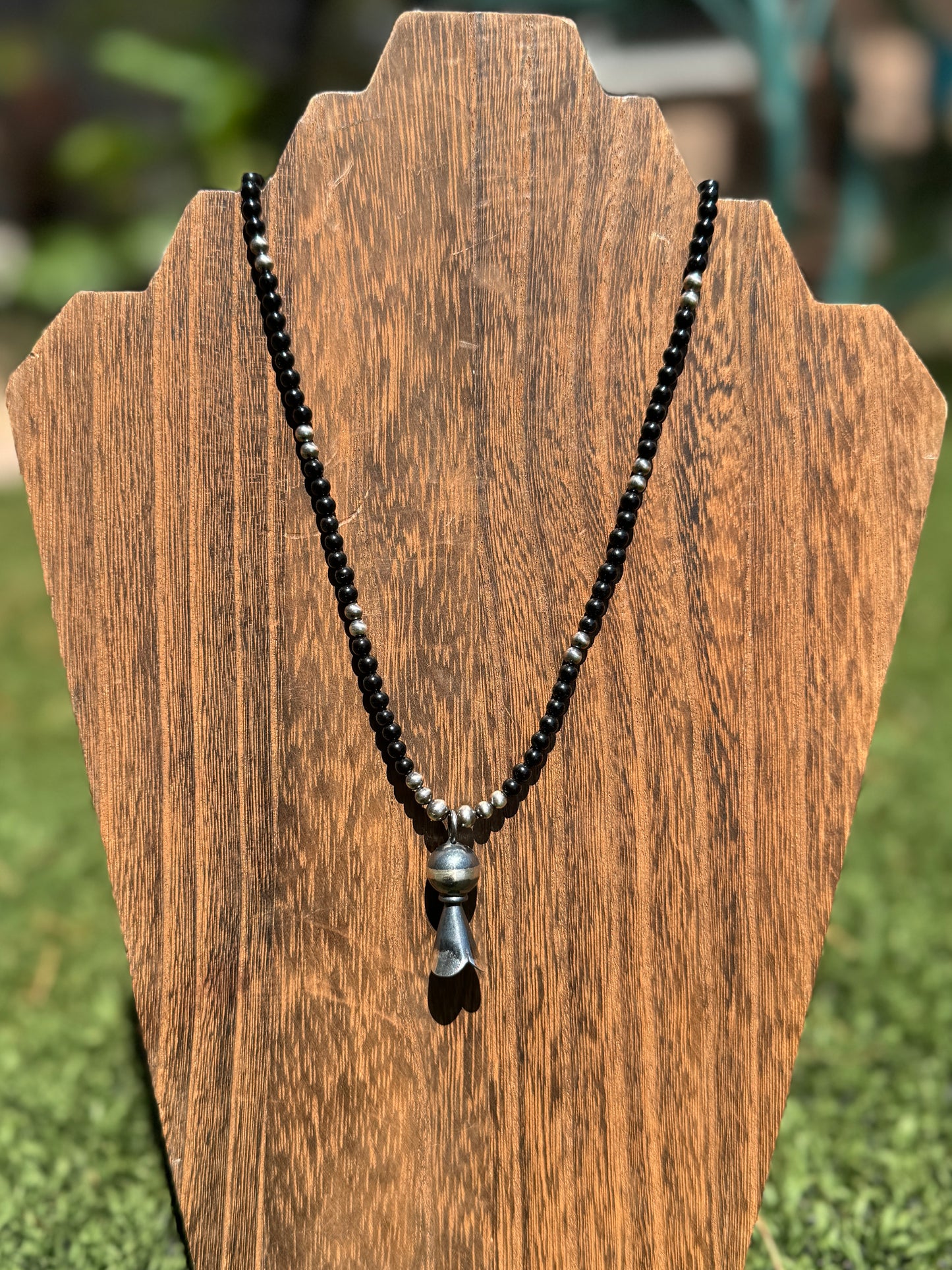 Black Onyx necklace with Blossom