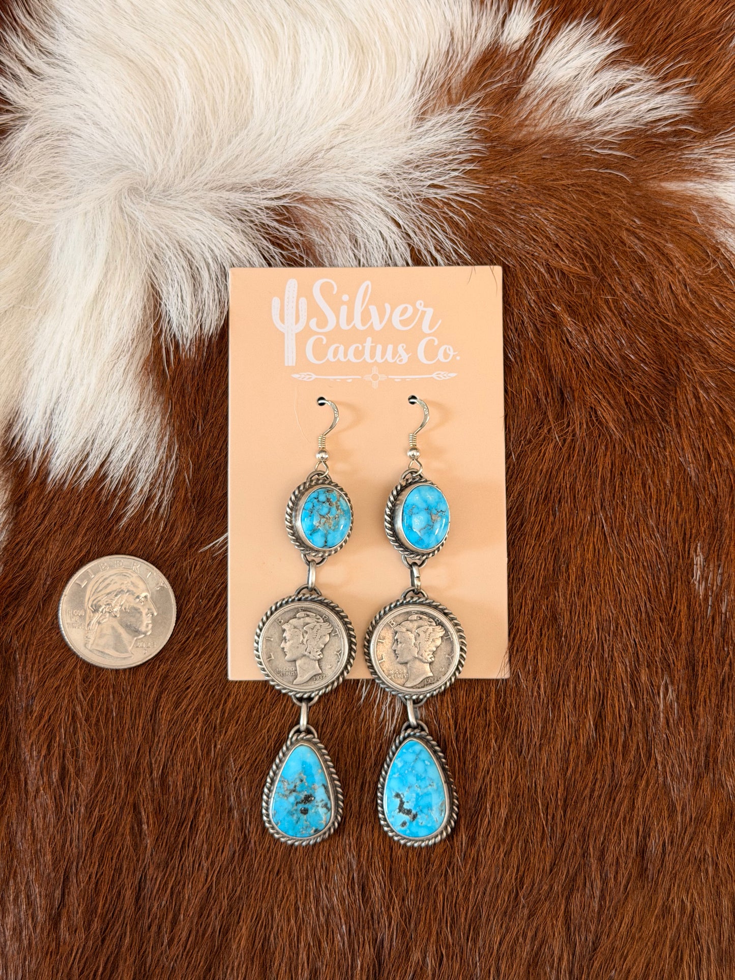 Hiram Largo Kingman Web Liberty Coin Earrings