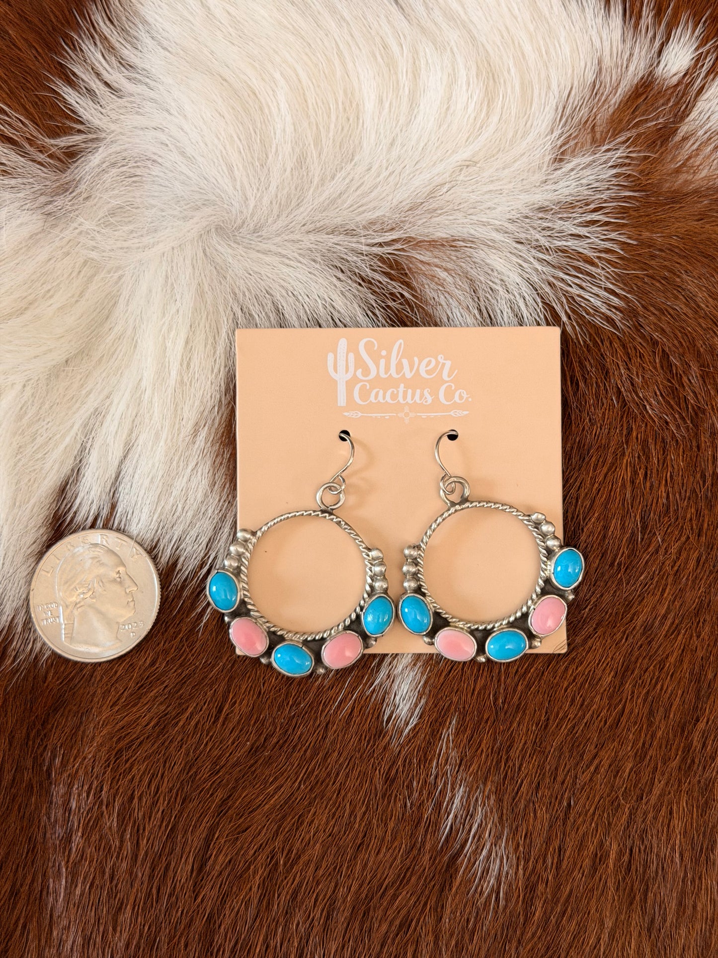 Marcella James Pink Conch & Sleeping Beauty Earrings