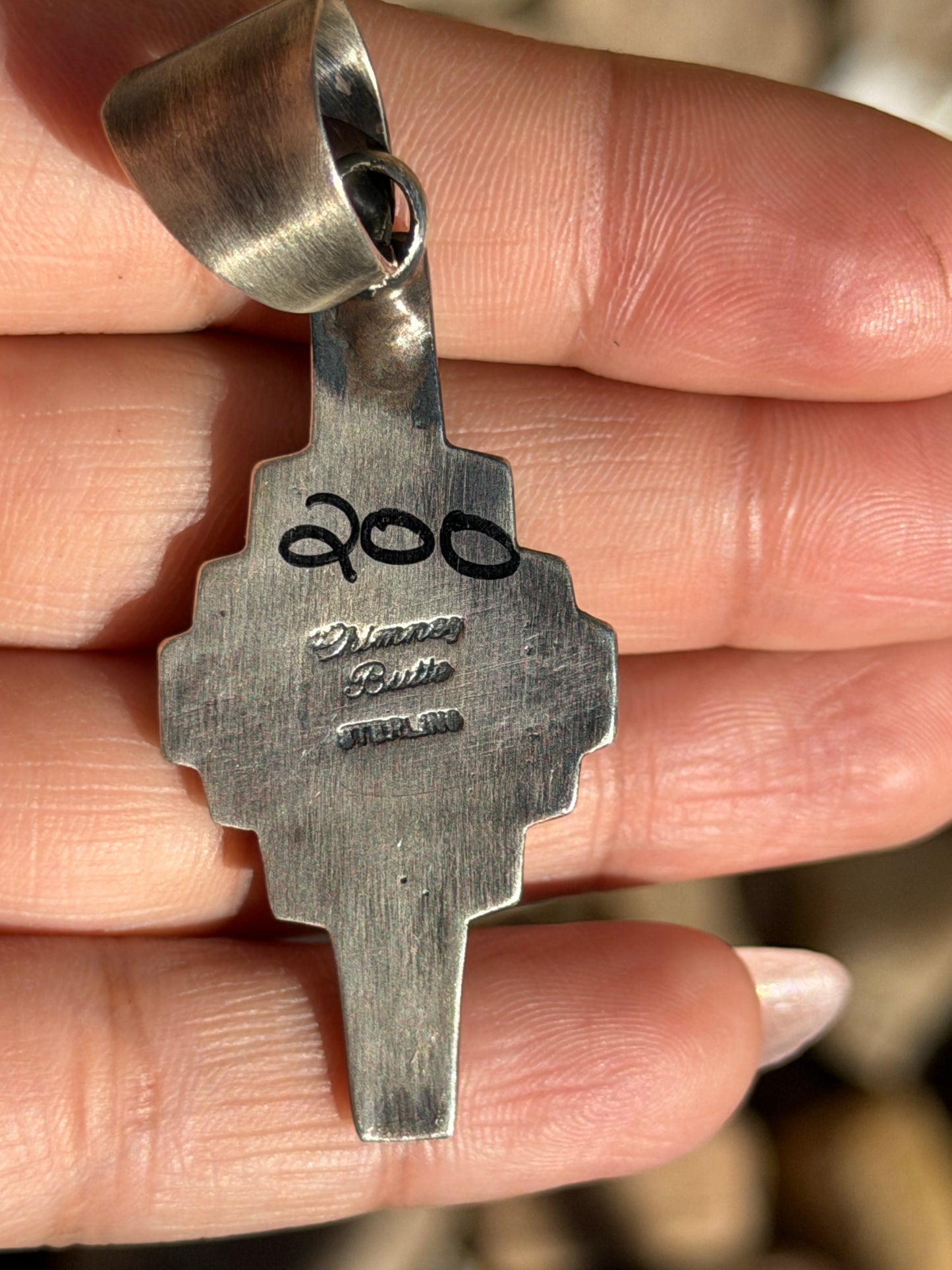 Chimney Butte Palomino Zia cross pendant