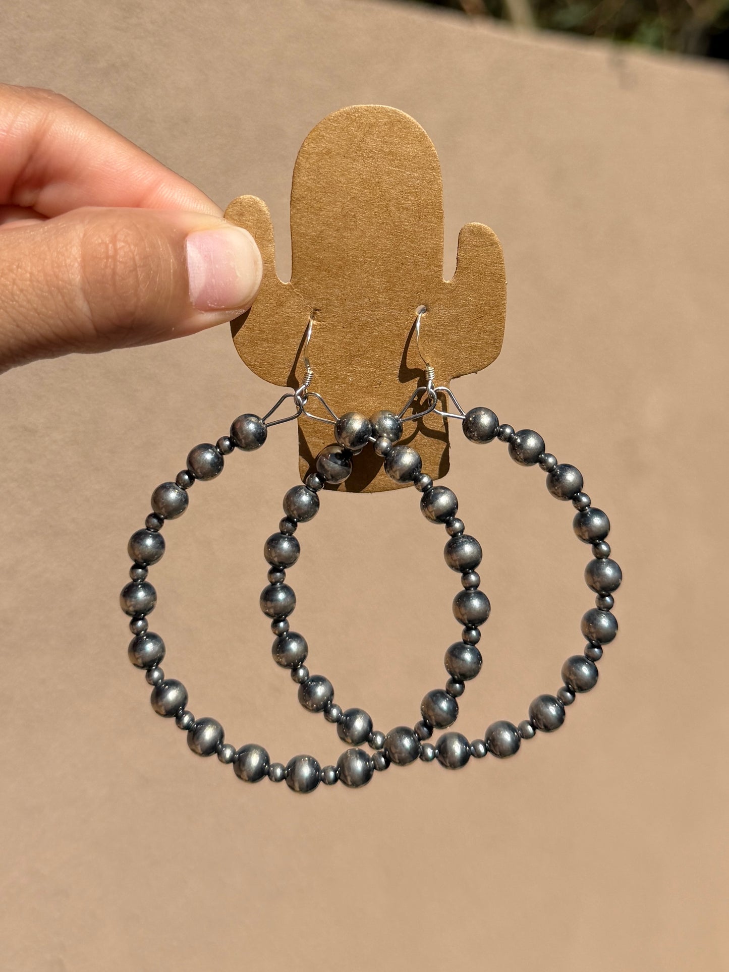 Silver Pearl hoops