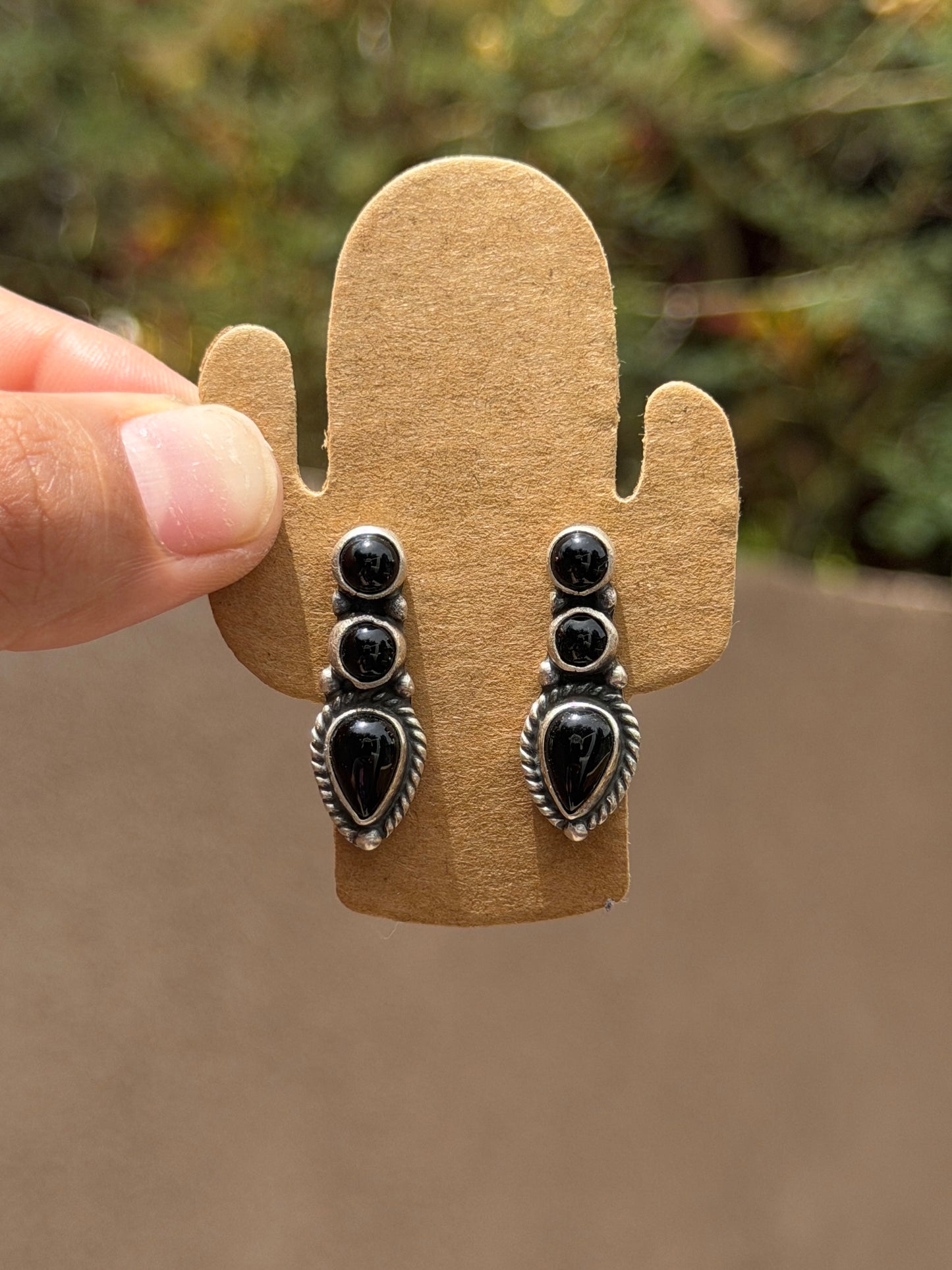 Alice Johnson black Onyx earrings