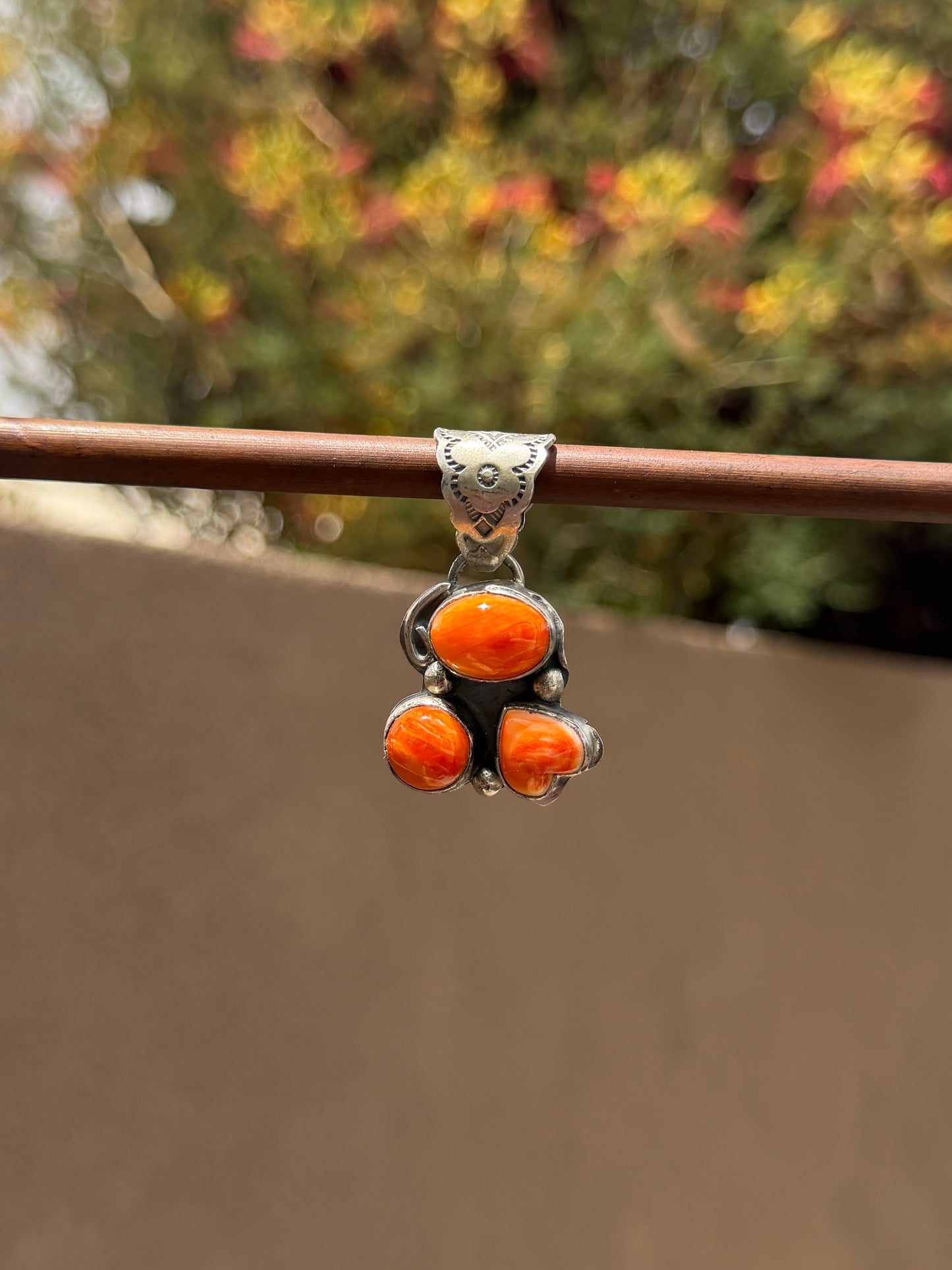 Gilbert Nez Orange spiny heart pendant
