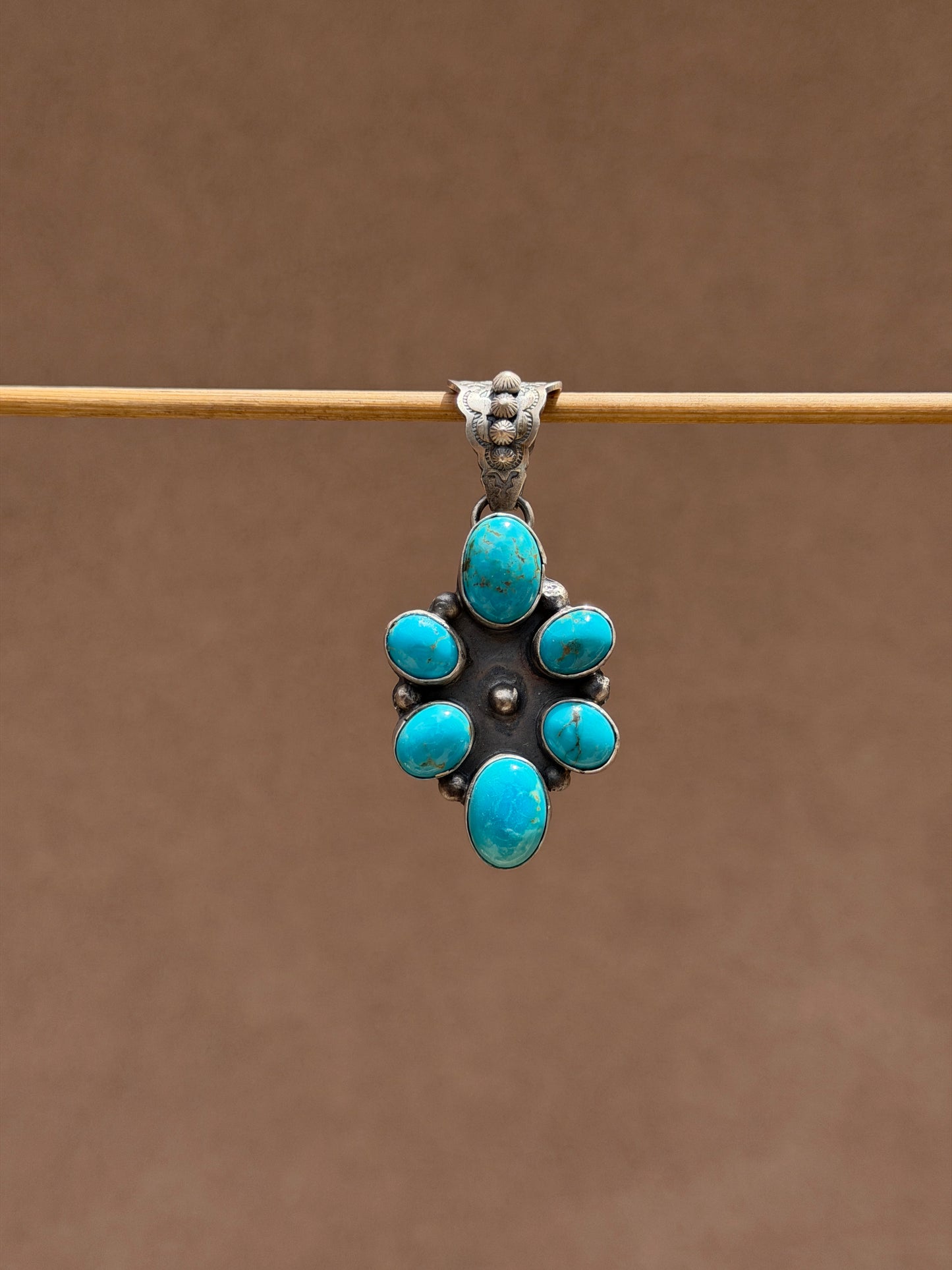 Philbert Nez Turquoise cluster pendant