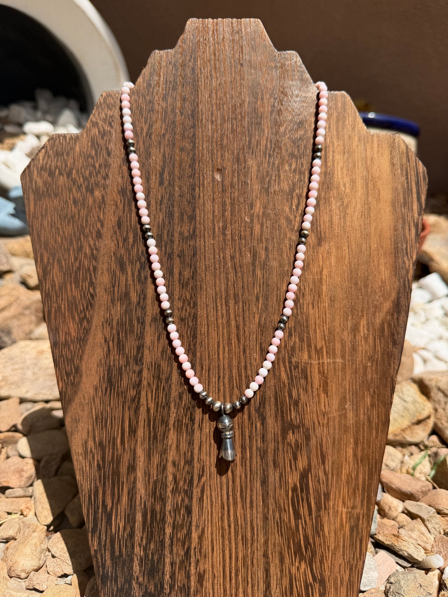 Pink Conch Beaded Blossom Necklace