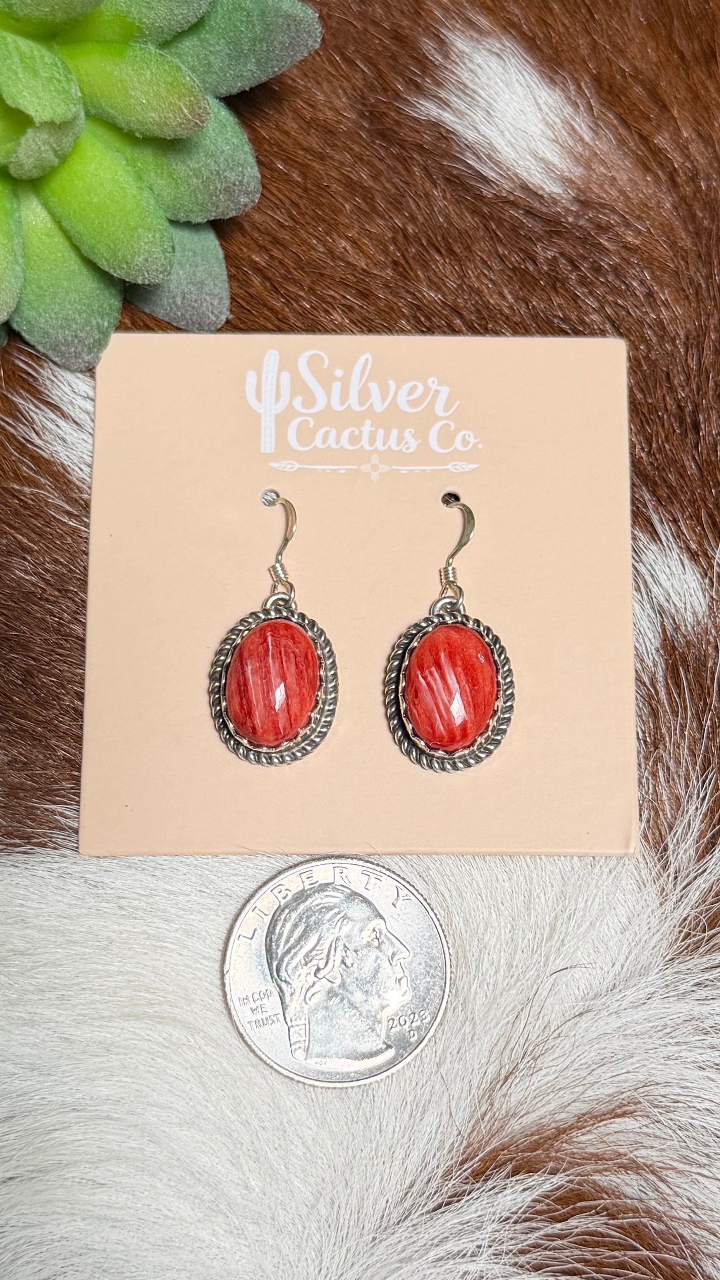 Native red spiny earrings