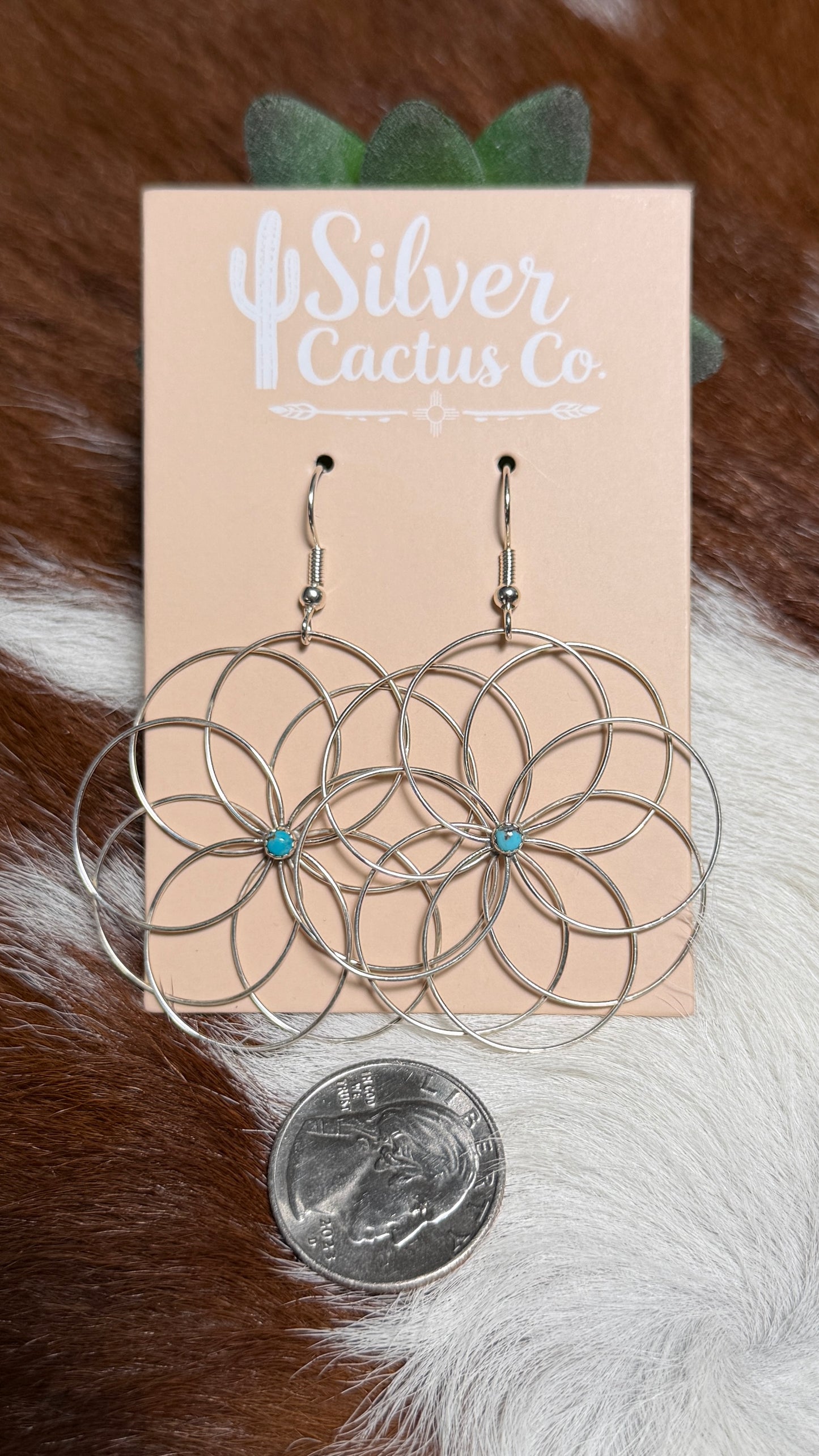 Native Made Silver Flower Earrings