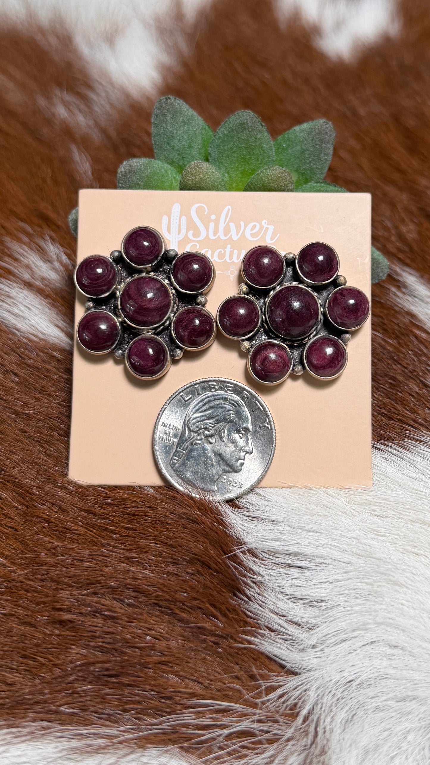 Purple Spiny Cluster Earrings