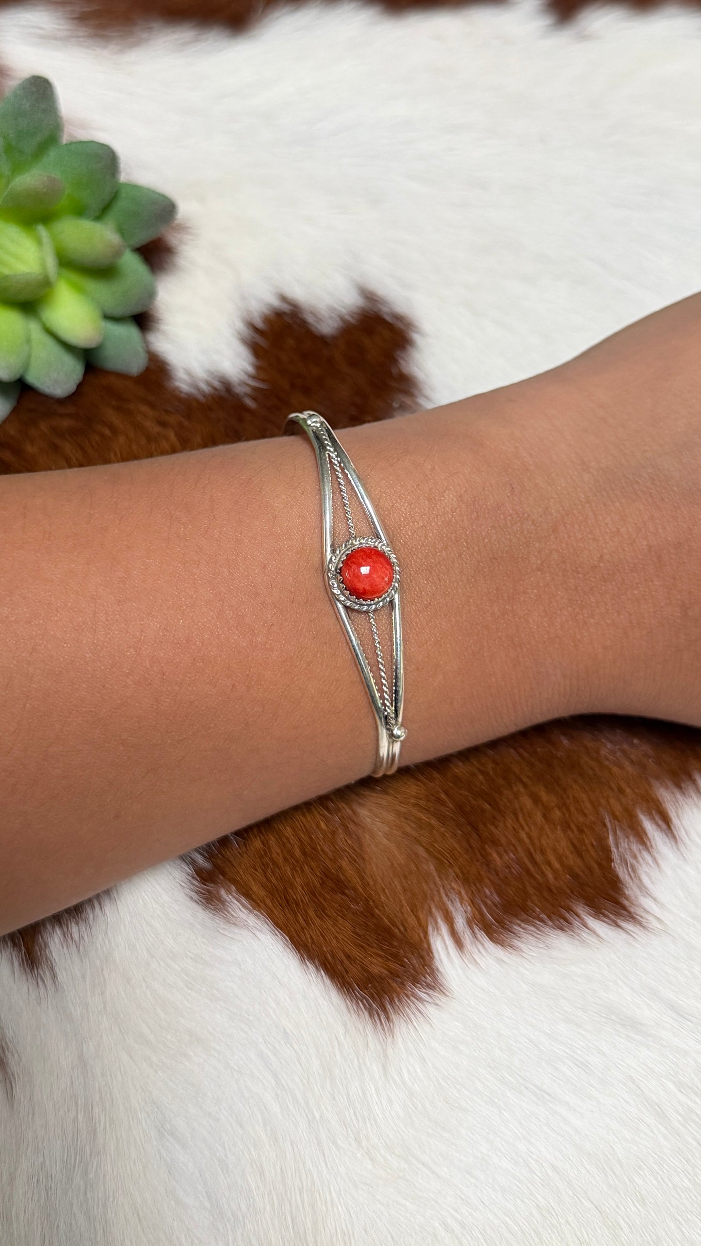 Esther White red spiny cuff