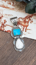 Gilbert Nez Kingman & White Buffalo Pendant
