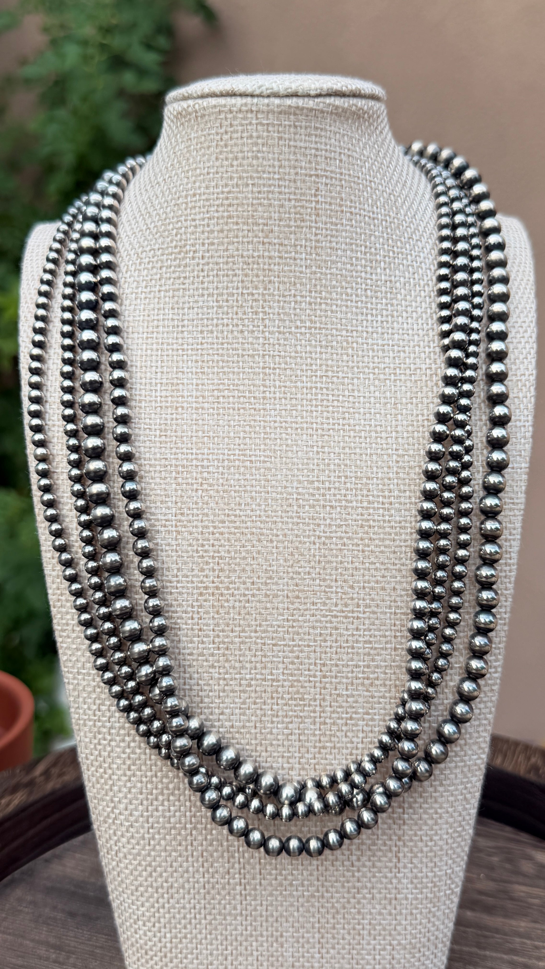 Multi strand pearl necklace