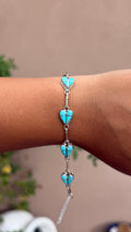 Zuni inlay turquoise heart bracelet