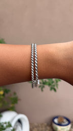 Elaine Tahe Silver Twisted bangle
