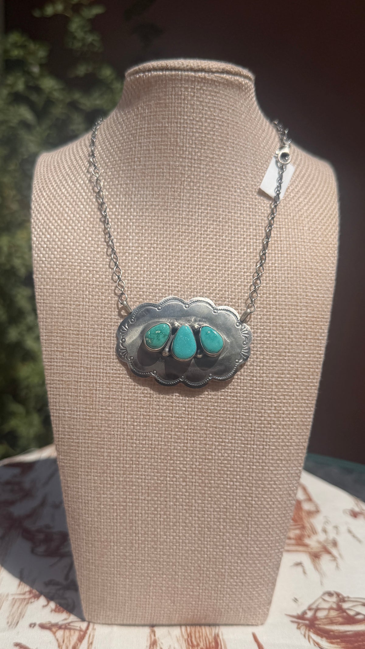 Danny Henio concho & TQ bar necklace