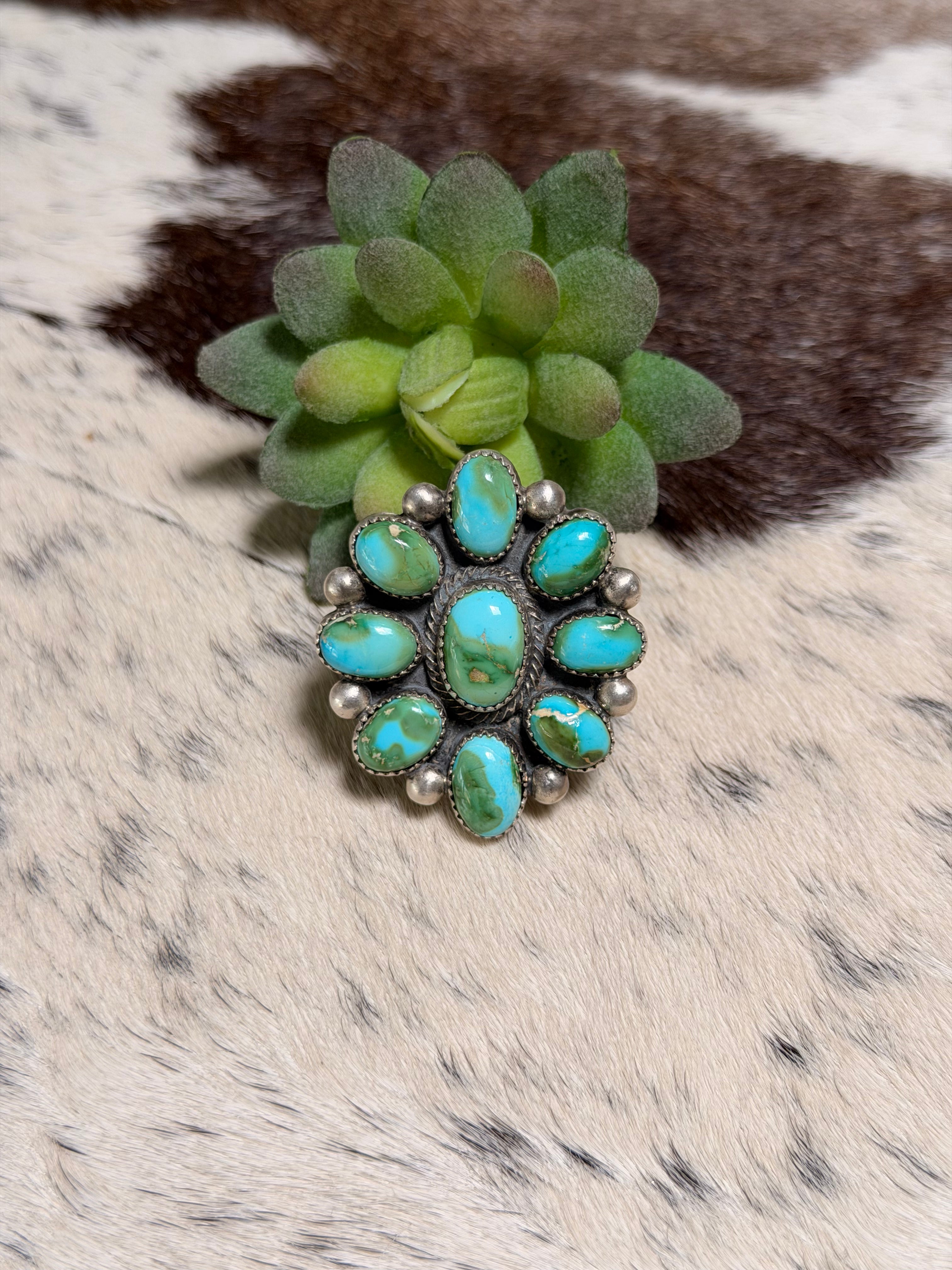 Chris Etsitty Sonoran Gold Cluster Ring