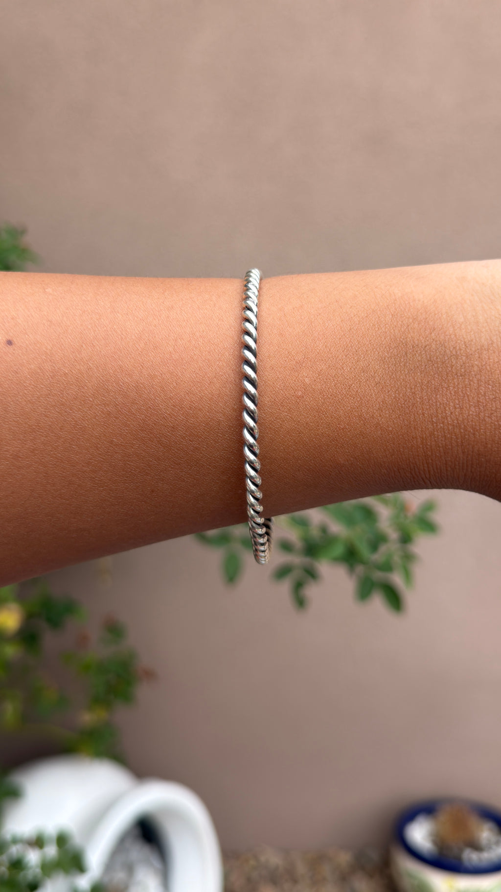 Elaine Tahe Silver Twist Cuff