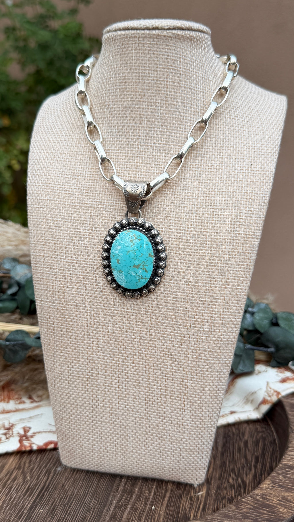 Turquoise Concho Pendant