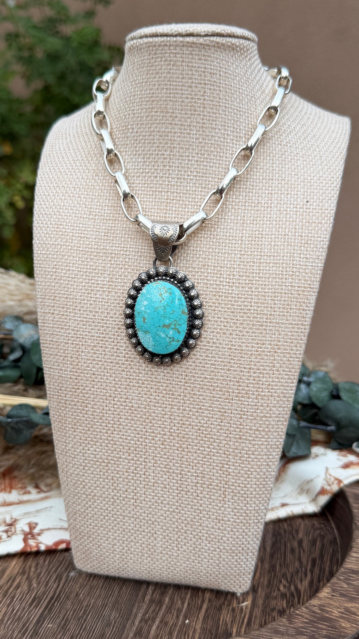 Turquoise Concho Pendant