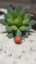 S Cooke Orange Spiny Heart Ring, Size 7
