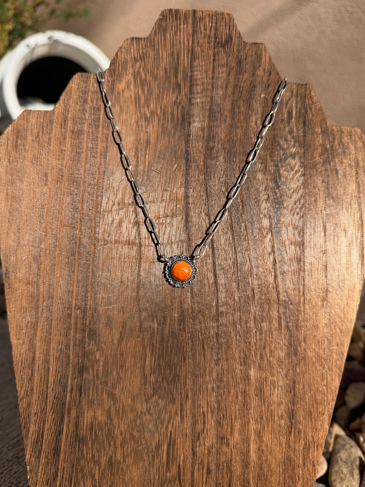 Orange spiny flower 18.5"