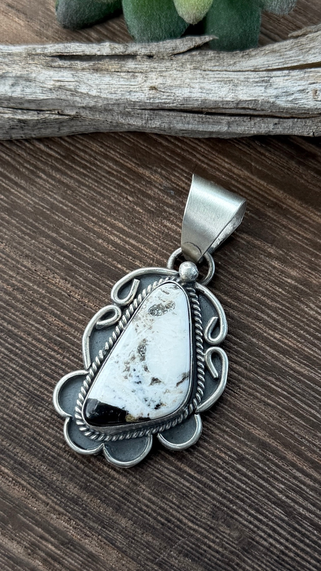 Gilbert Nez White Buffalo Pendant
