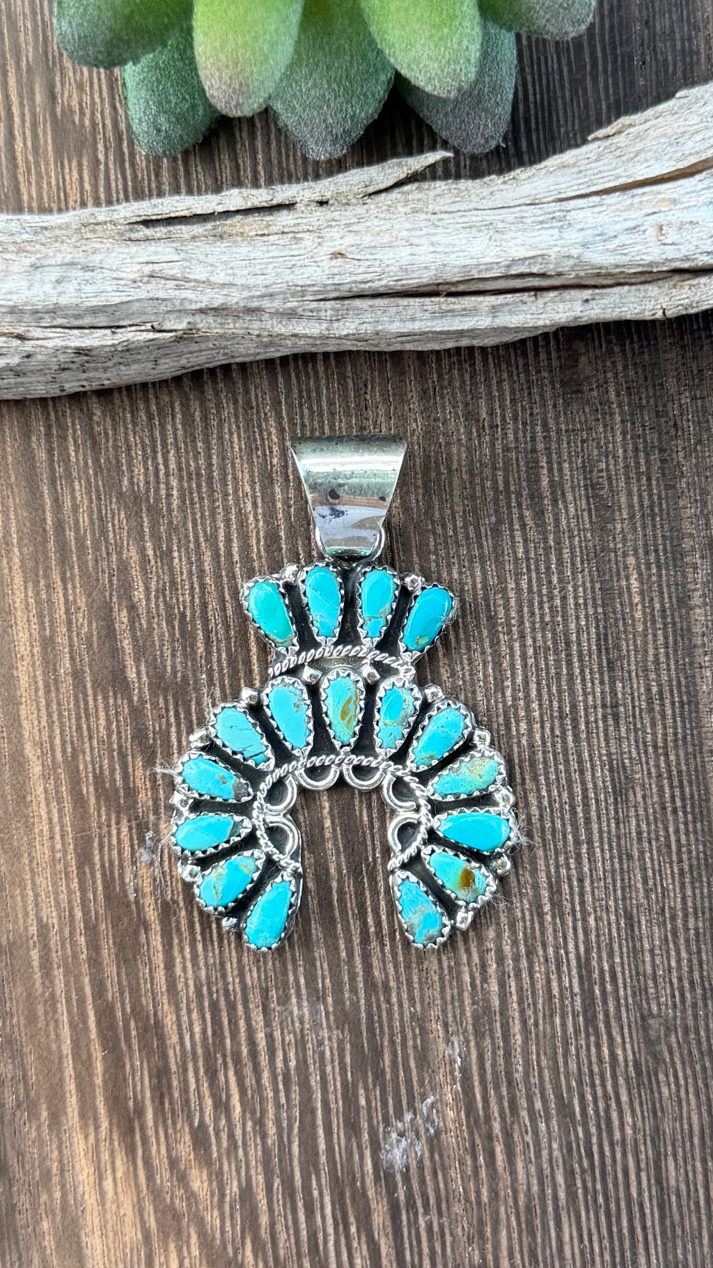 Zeta Begay Turquoise Naja Pendant
