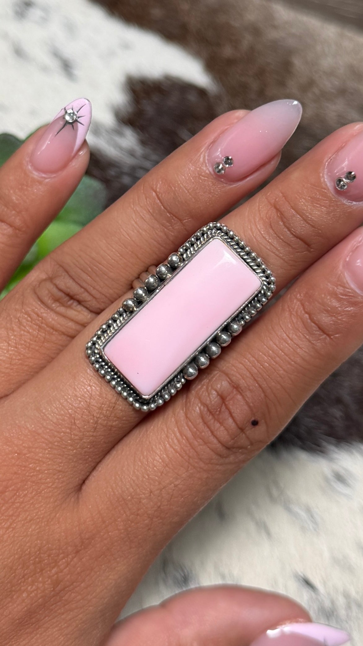 Pink Conch Ring, Size 7