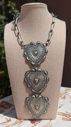 Alex Sanchez silver hearts lariat