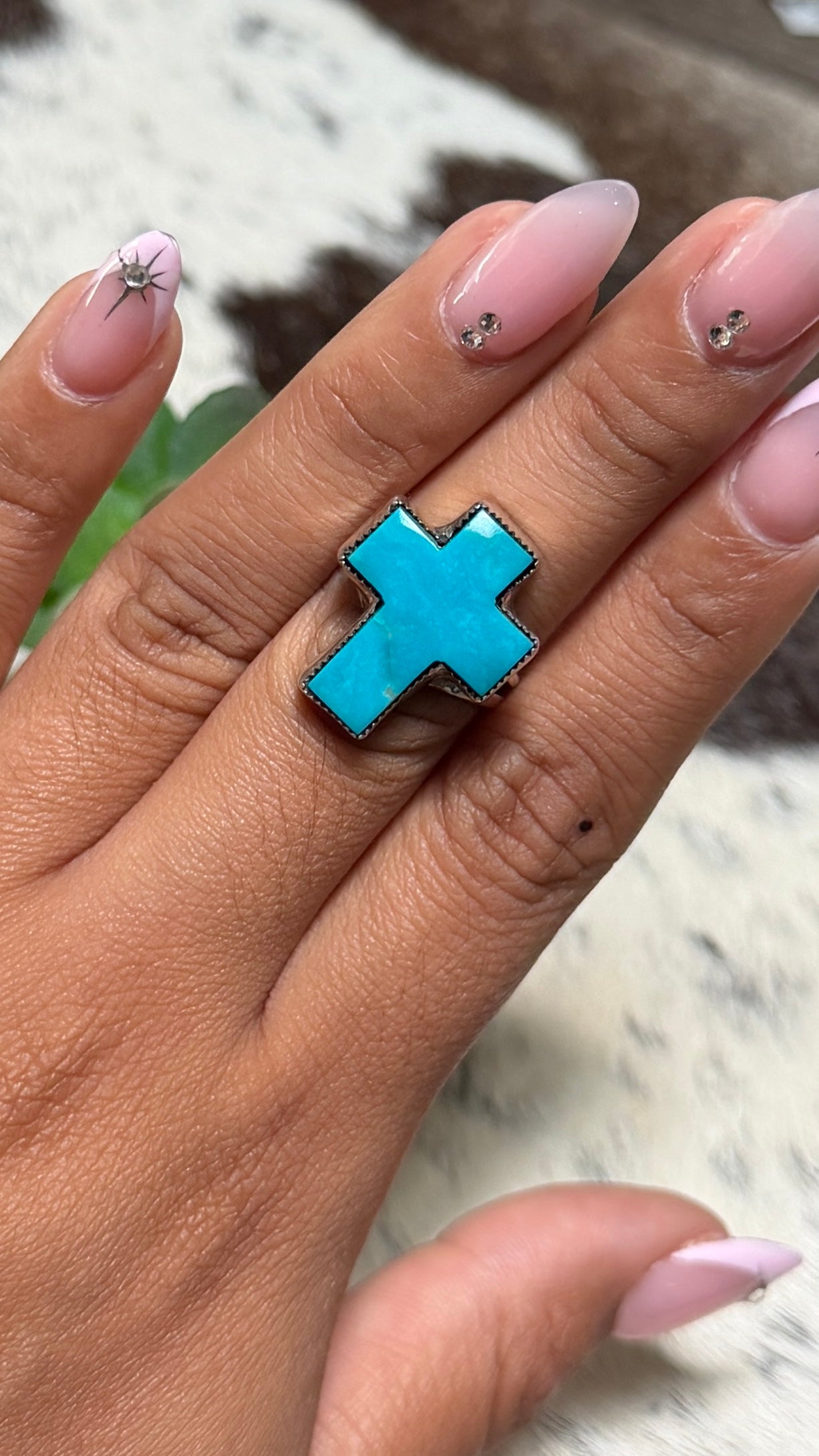 Larry Kayne Kingman Turquoise Ring, Size 7
