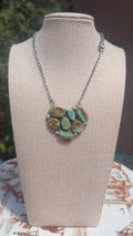 Jacqueline Silver TQ heart bar necklace
