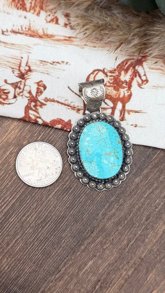 Turquoise Concho Pendant