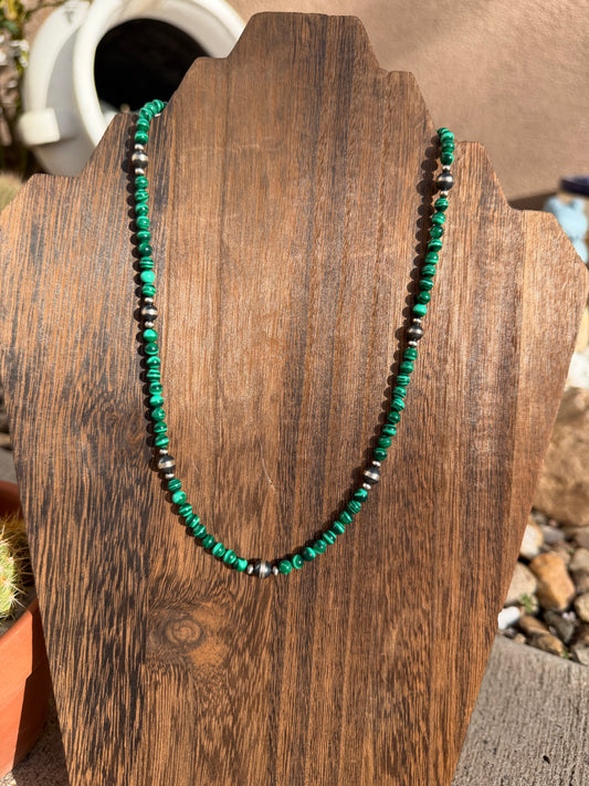 Malachite & Pearls 18"