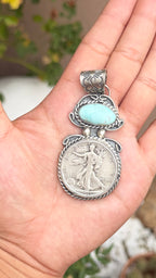 Dry Creek & Liberty coin pendant